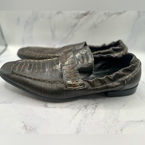 Biarritz Handmade in Italy Men’s Embossed Crocodile Leather Loafers Size 42